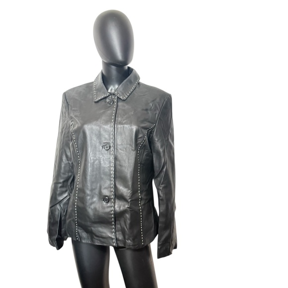 Style & Co. Jackets & Blazers - Style & co Black Leather Jacket size Large